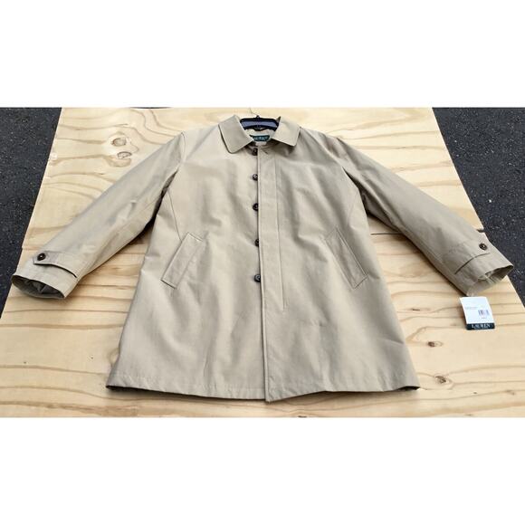LAUREN RALPH LAUREN Classic-Fit Rain Coat Jacket Water Repellent Men Beige SZ 40 - Picture 1 of 10